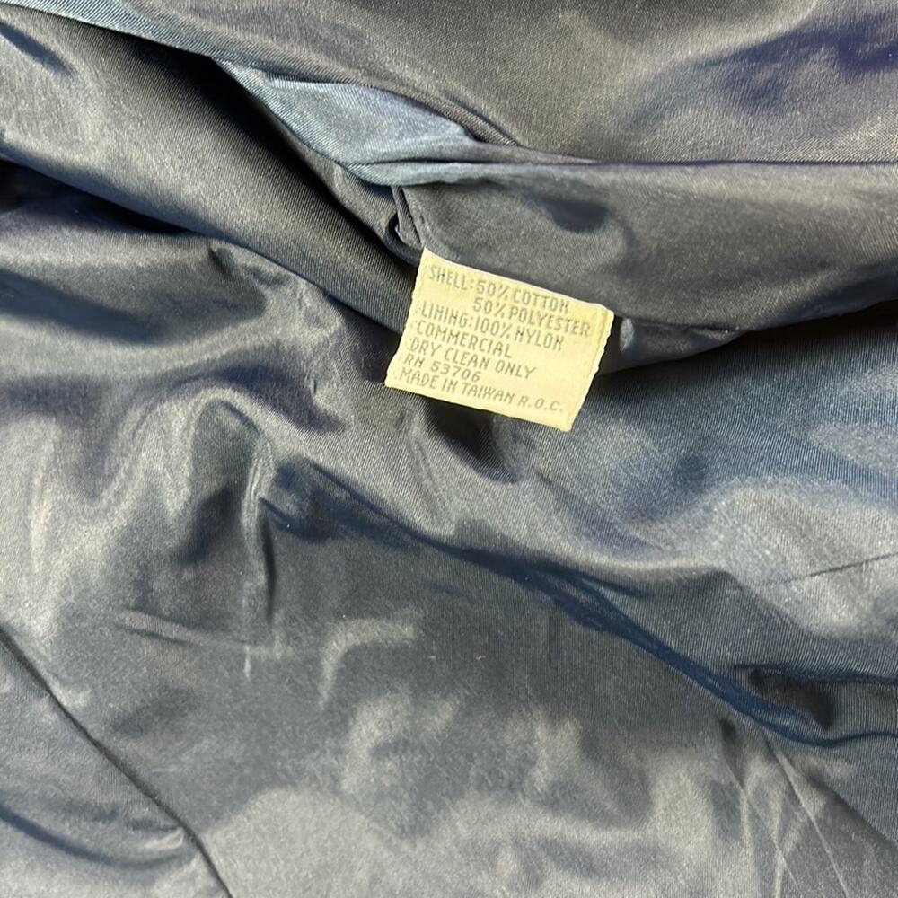 Vintage 70s 80s Fox Run Little Foxes Int'l long navy blue maxi trench coat, m - Picture 12 of 12